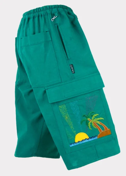 Tropical Paradise Cotton Cargo Shorts