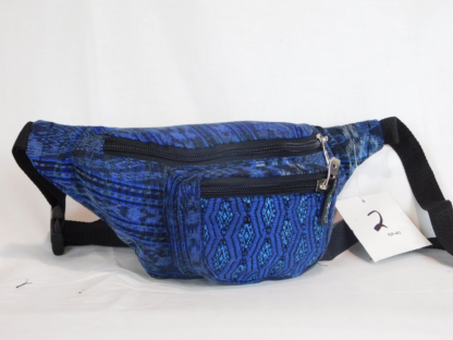 HAND WOVEN WAIST PACK WITH THREE POCKETS & BROCADE ACCENTS - Image 2