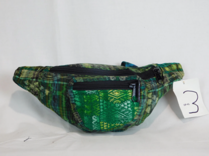 HAND WOVEN WAIST PACK WITH THREE POCKETS & BROCADE ACCENTS - Image 3