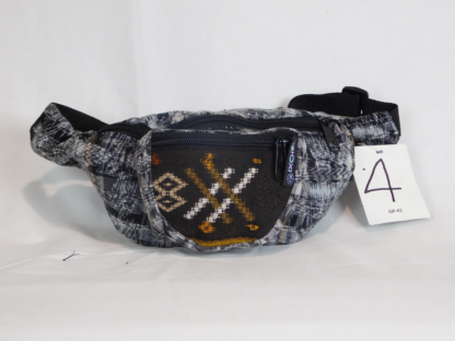 HAND WOVEN WAIST PACK WITH THREE POCKETS & BROCADE ACCENTS - Image 4