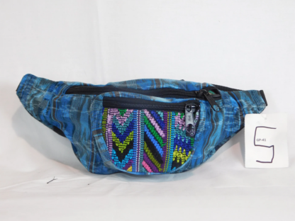 HAND WOVEN WAIST PACK WITH THREE POCKETS & BROCADE ACCENTS - Image 5