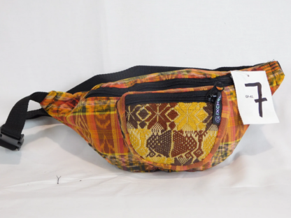 HAND WOVEN WAIST PACK WITH THREE POCKETS & BROCADE ACCENTS - Image 7