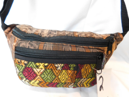 EXTRA LARGE 3 POCKET WAIST PACK IN HAND WOVEN COTTON - Image 3