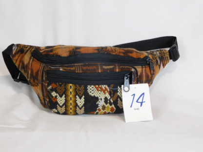 EXTRA LARGE 3 POCKET WAIST PACK IN HAND WOVEN COTTON - Image 15