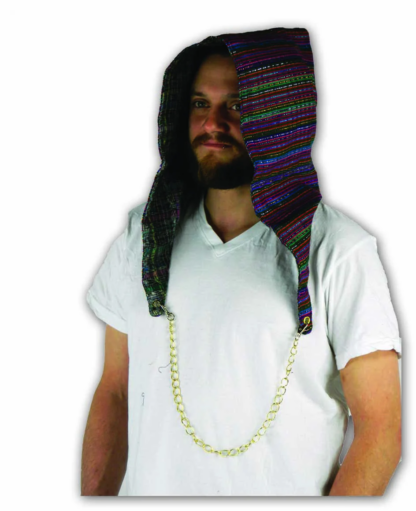 REVERSIBLE BURNER HOOD IN HAND WOVEN NATIVE IKAT