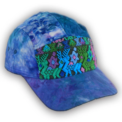 TIE DYED BASEBALL CAP W HAND BROCADE