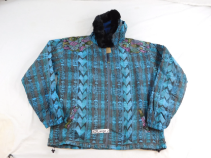 HOODED JACKET IN NATIVE IKAT AND BROCADE FLEECE LINED WITH FUR HOOD - Image 21