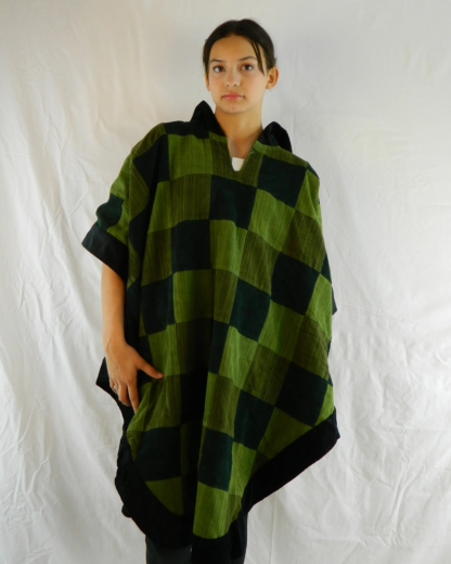 HOODED PATCHWORK PONCHO - Image 3