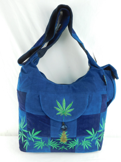 PATCHWORK SADDLE BAG WITH GANJA LEAF EMBROIDERY - Image 2