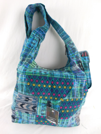 PATCHWORK SADDLE BAG HAND WOVEN & BROCADED COTTON - Image 6