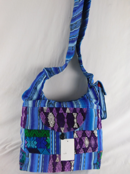 PATCHWORK SADDLE BAG HAND WOVEN & BROCADED COTTON - Image 5