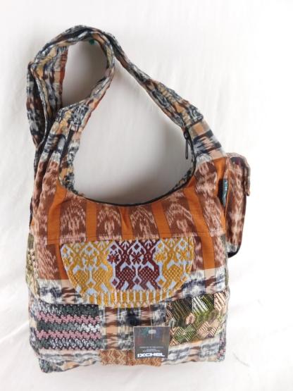 PATCHWORK SADDLE BAG HAND WOVEN & BROCADED COTTON - Image 4