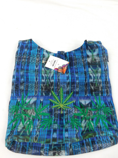 HAND WOVEN SHOULDER BAG WITH GANJA LEAF EMBROIDERY - Image 3