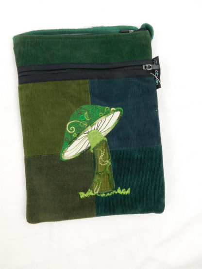 PASSPORT PURSE IN PATCHWORK CORDUROY WITH MUSHROOM EMBROIDERY - Image 2