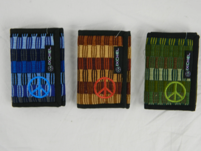 BROCADED 3-FOLD WALLET WITH PEACE SIGN EMBROIDERY - Image 2