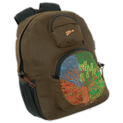 FOUR SEASONS TREE OF LIFE DENIM BACKPACK- LARGE