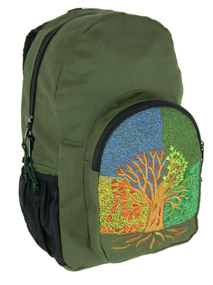 DENIM BACKPACK WITH 4 SEASONS EMBROIDERY (MEDIUM) - Image 2