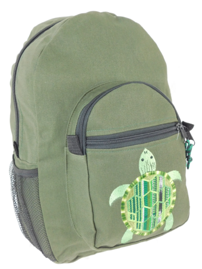 DENIM BACKPACK WITH IKAT TERRAPIN EMBROIDERY (MEDIUM) - Image 2